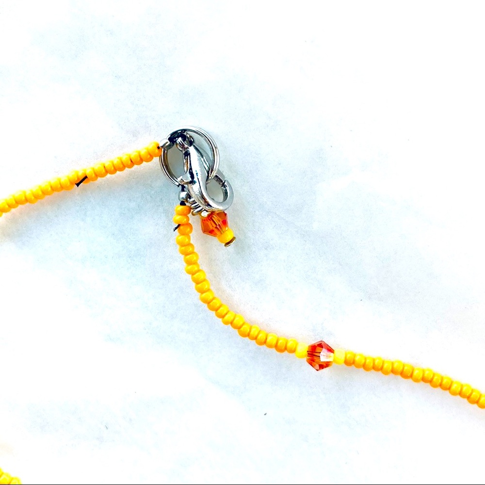 Mango Orange Yellow Hand Crafted Flower Anklet - Picture 3 of 3